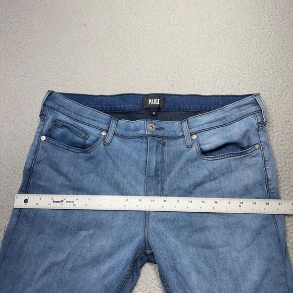 Paige Jeans Men 38 Blue Croft Lionel Skinny Transcend Washed Denim Stretch 38x32 - Picture 15 of 16